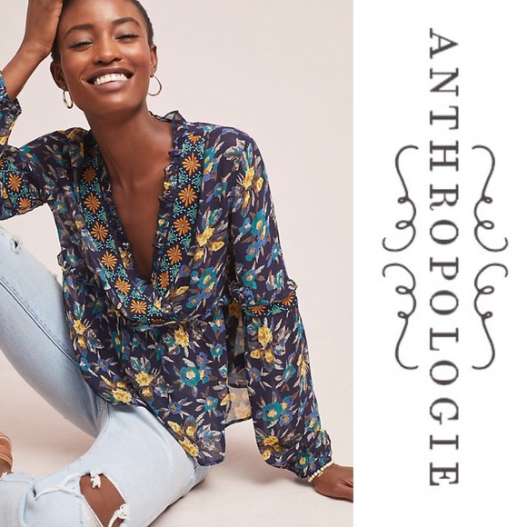 Anthropologie Tops - NWT Anthropologie Strasser Embroidered Blouse